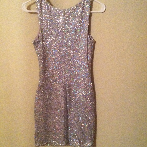 SOLD!! Silver sparkly sequin dress - Picture 2 of 4