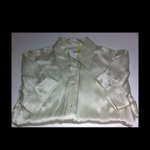Hold-100% Silk Banana Republic Dot Shirt