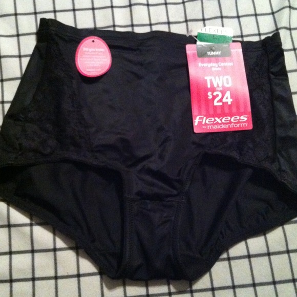 Maiden form black tummy control brief size L