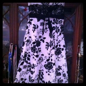 White and black dress