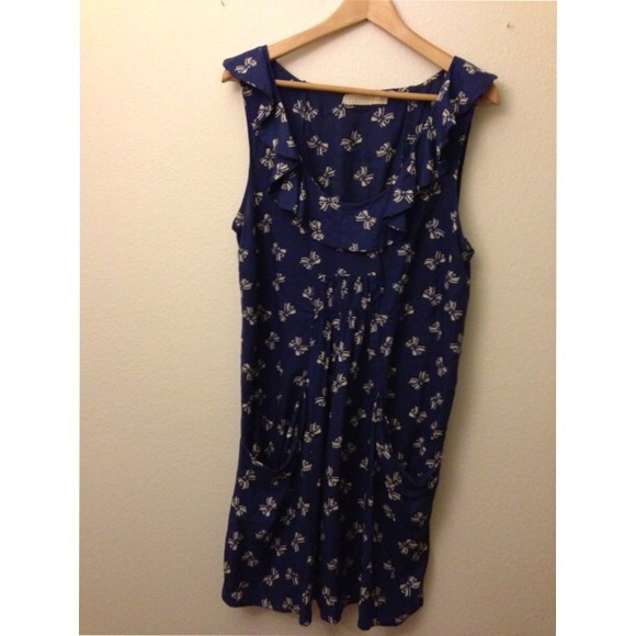 PINS AND NEEDLES URBAN OUTFITTERS Navy Bow Dress