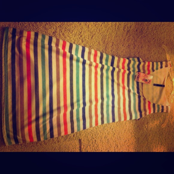 Cute pastel striped dress. Excellent condition.