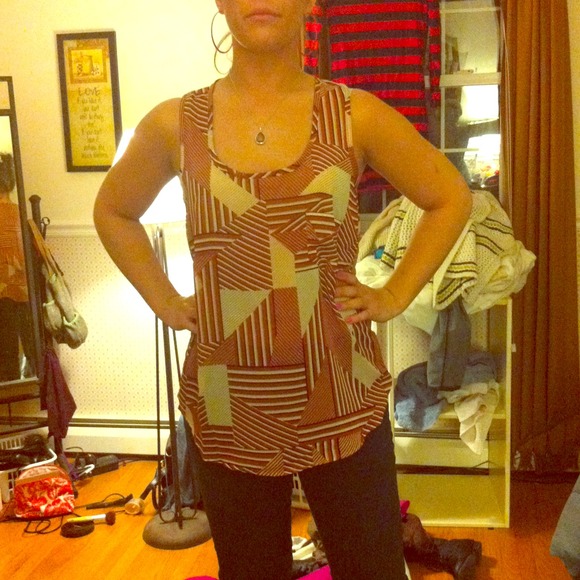 Stripe pattern silk top