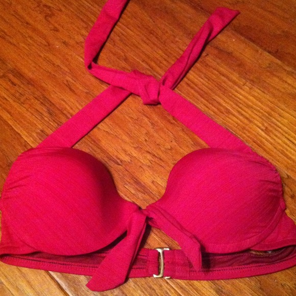 SOLD!! NWOT Subtly striped magenta bikini - Picture 2 of 4
