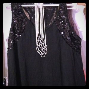Sparkle racer back black tank!  Great top!