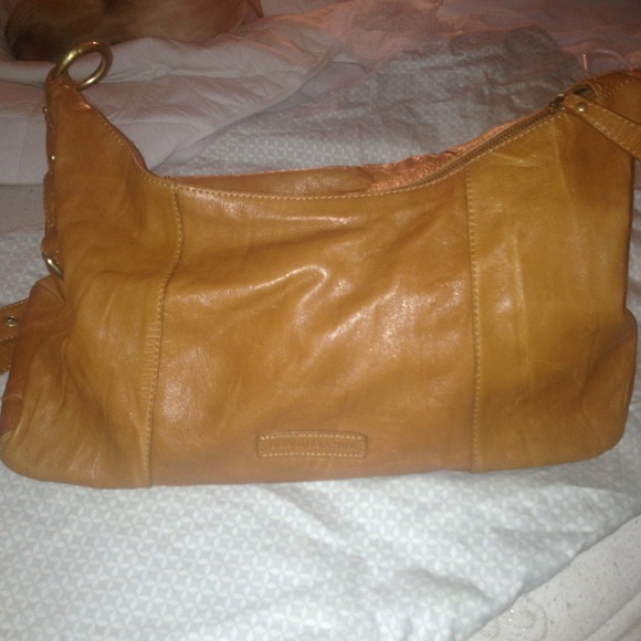 BCBG Cognac colored textured leather bag