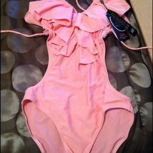 New coral monokini swimsuit