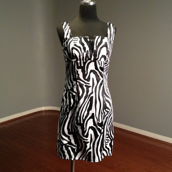 Black and White Zebra Print Dress