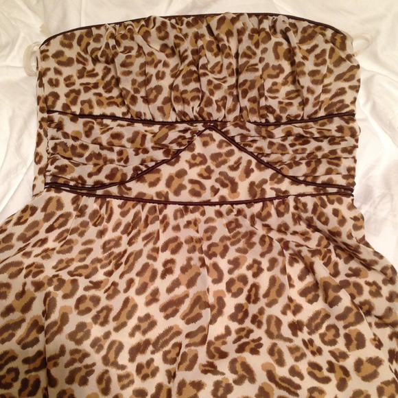 BNWT Leopard Chiffon Bustier Empire Dress REDUCED! - Picture 2 of 3