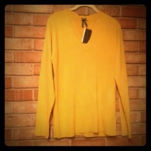 NWT Yellow v neck sweater