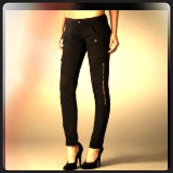 Taverniti tina black skinny cargo jeans