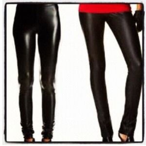 faux leather tights