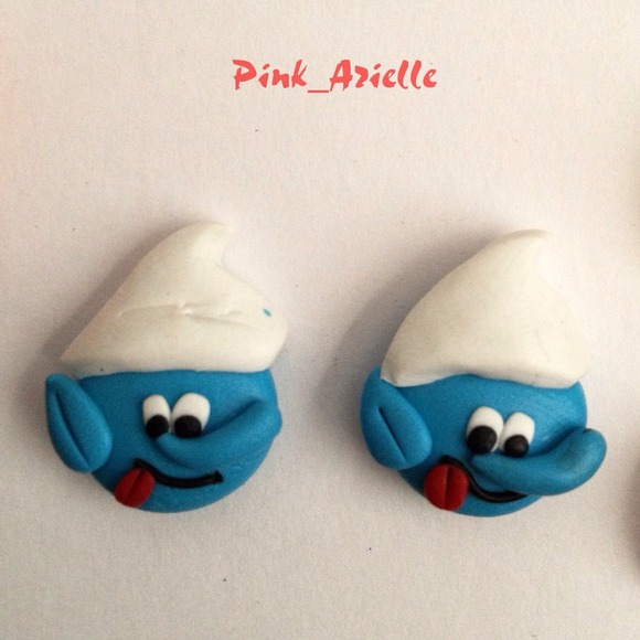 Smurf stud earrings