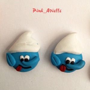 Smurf stud earrings