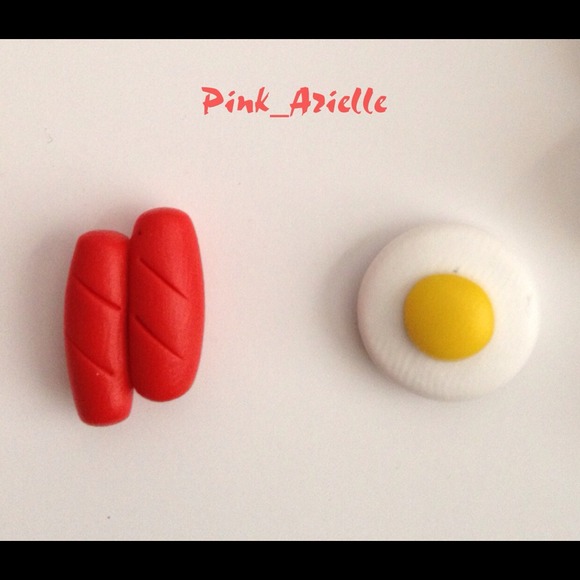 Hotdog and Egg stud earrings