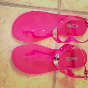 Hot Pink Jelly Sandals by Michael Kors size 9