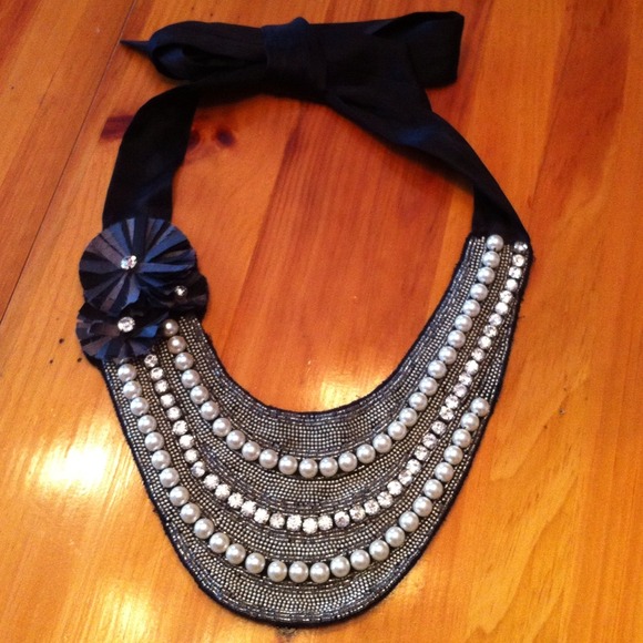 Stella & Dot Natasha Embroidered Bib Necklace