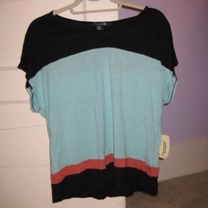 FOREVER 21 Blue black & burnt orange top