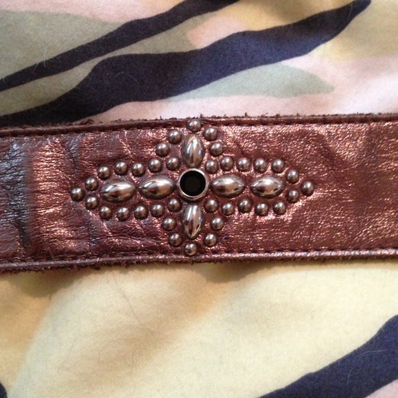Studded metallic bronze belt - Picture 2 of 4