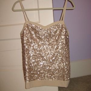 American Eagle Gold sequin tank top