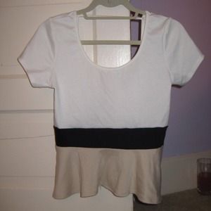 LoveCulture White black & tan blouse
