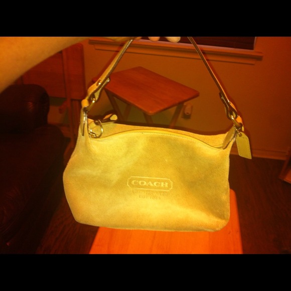 Coach suede makeup pouch