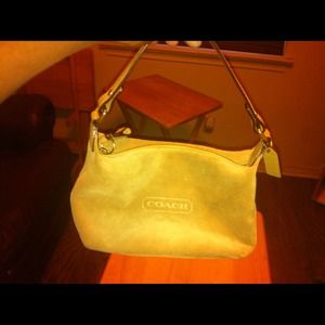 Coach suede makeup pouch