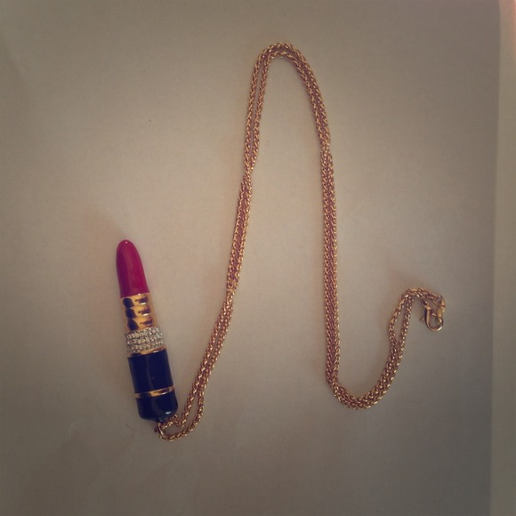 Kenneth Jay Lane Lipstick Necklace