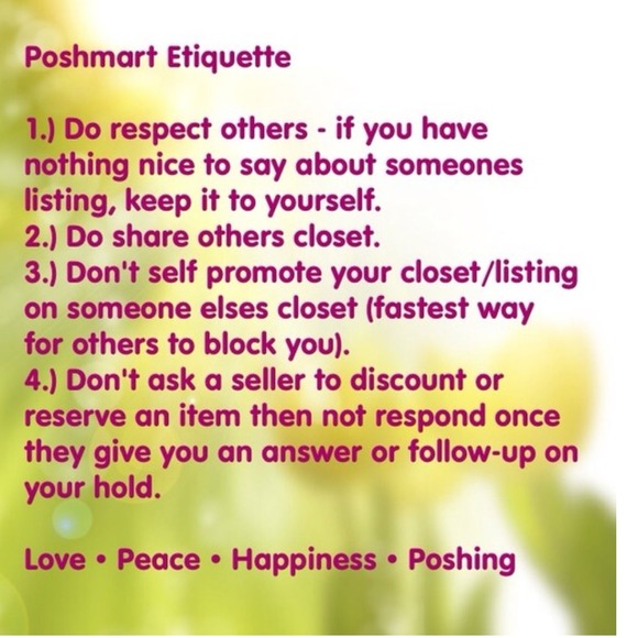 FIND POSHMARKS FAQ & ETIQUETTE INFORMATION! - Picture 2 of 3