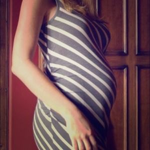 🚫SOLD🚫Striped maxi maternity dress