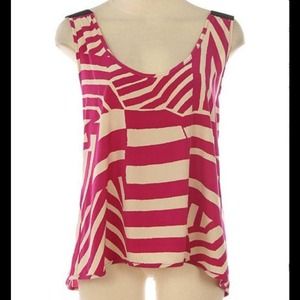 NWT Hot pink zebra criss cross back top
