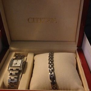Citizen watch and bracelet.