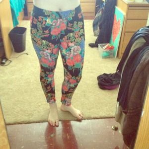 High waisted cotton pants