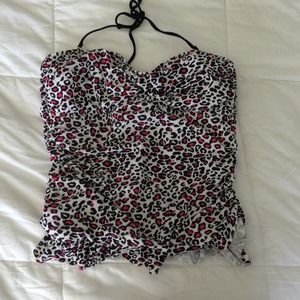 Leopard Bathing suit & Levi's