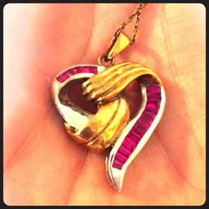 Ruby heart shaped pendant