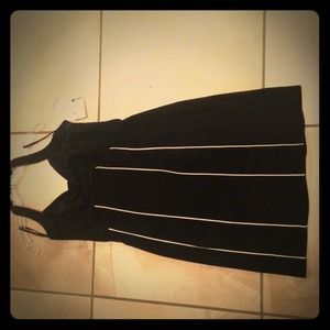 Black pin striped cocktail dress