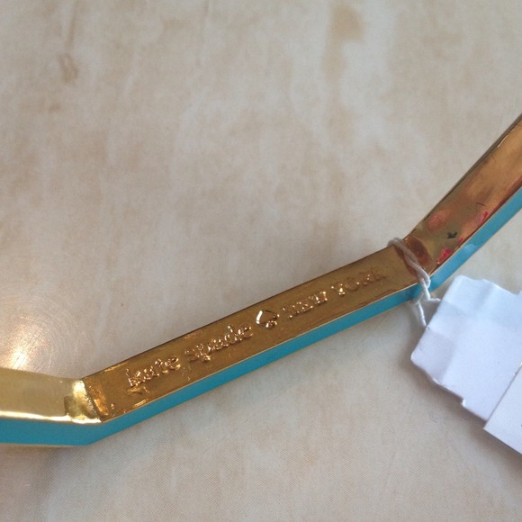🎀N/A Kate Spade New York Blue Gold Hexagon Bangle - Picture 3 of 4