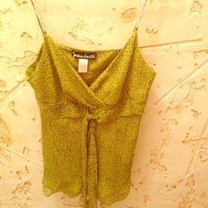 Silky flowing green & black shirt