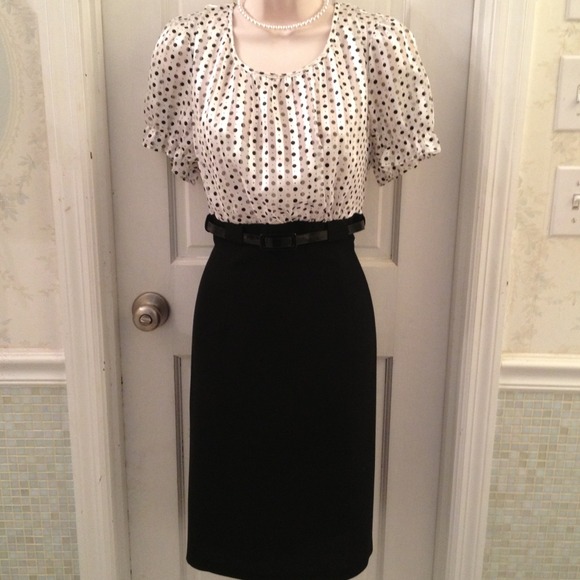 Dress Barn Dresses & Skirts - 🌹Very classy Polk-a-Dot pencil skirt dress S 10