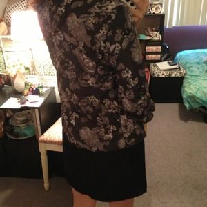 Xhilaration Jackets & Coats - Gray Floral Open Blazer Xhilaration Jackets & Coats - Gray Floral Open Blazer