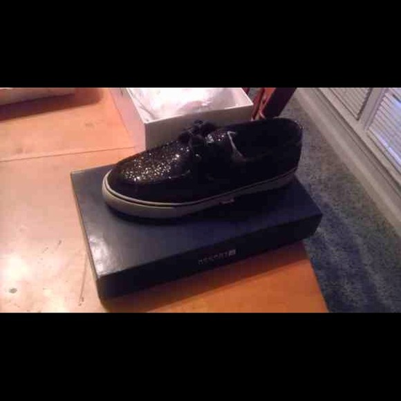 Brand new black sparkly sperrys!!