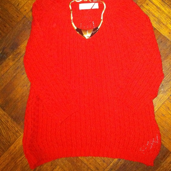 Knitted red zara sweater