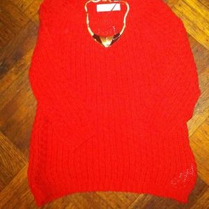 Knitted red zara sweater