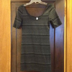 Black and gray light sweater dress