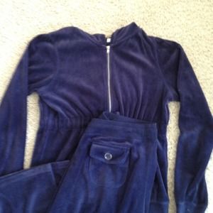 🎀SOLd🎀Navy Blue Velvet Sweatsuit
