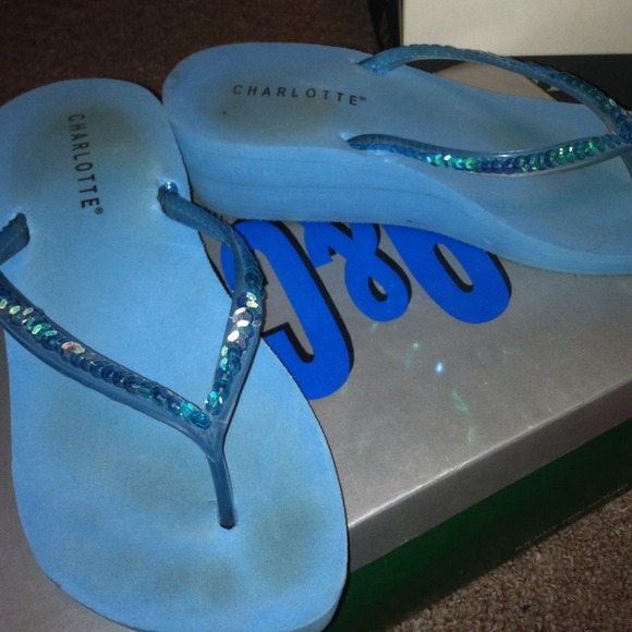 Blue Charlotte Flip Flops!