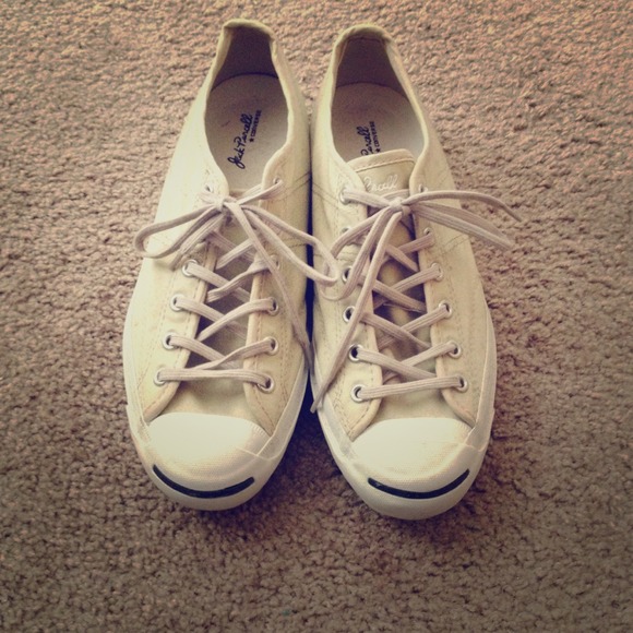 Khaki colored Jack Purcell's by Converse