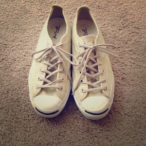 Khaki colored Jack Purcell's by Converse