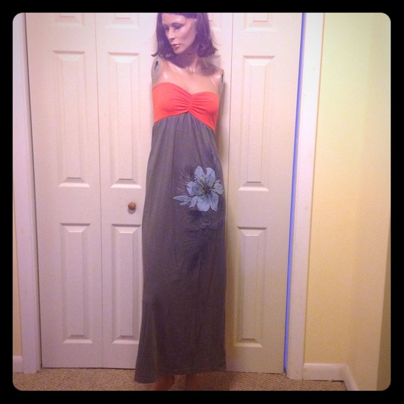 Strapless maxi dress
