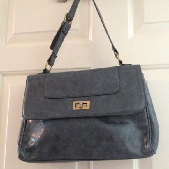 Blue Turn Lock Bag